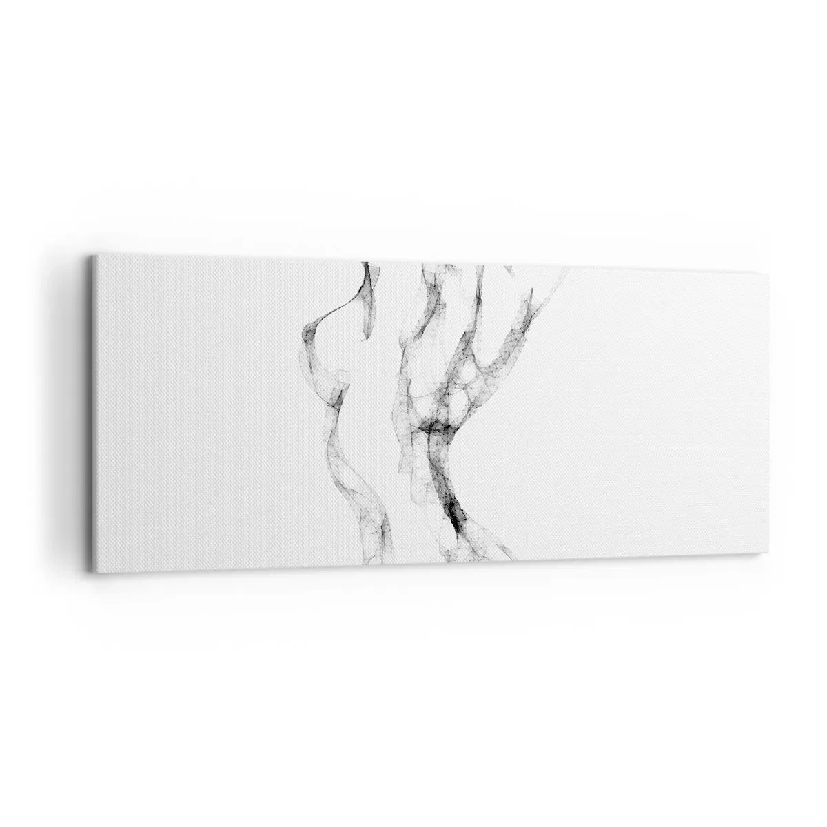 Bild auf Leinwand - Leinwandbild - Zarte, abstrakte Linien, die Rauchfahnen ähneln, auf hellem Hintergrund - 120x50cm - Schön und stark - Moderne Wanddekoration für Wohnzimmer und Schlafzimmer ARTTOR