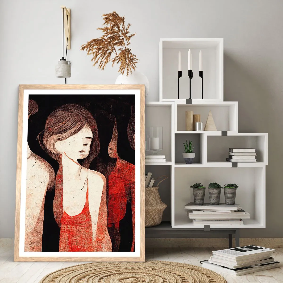 Poster in einem Rahmen aus heller Eiche - Madonnen der Dunkelheit - 40x50 cm