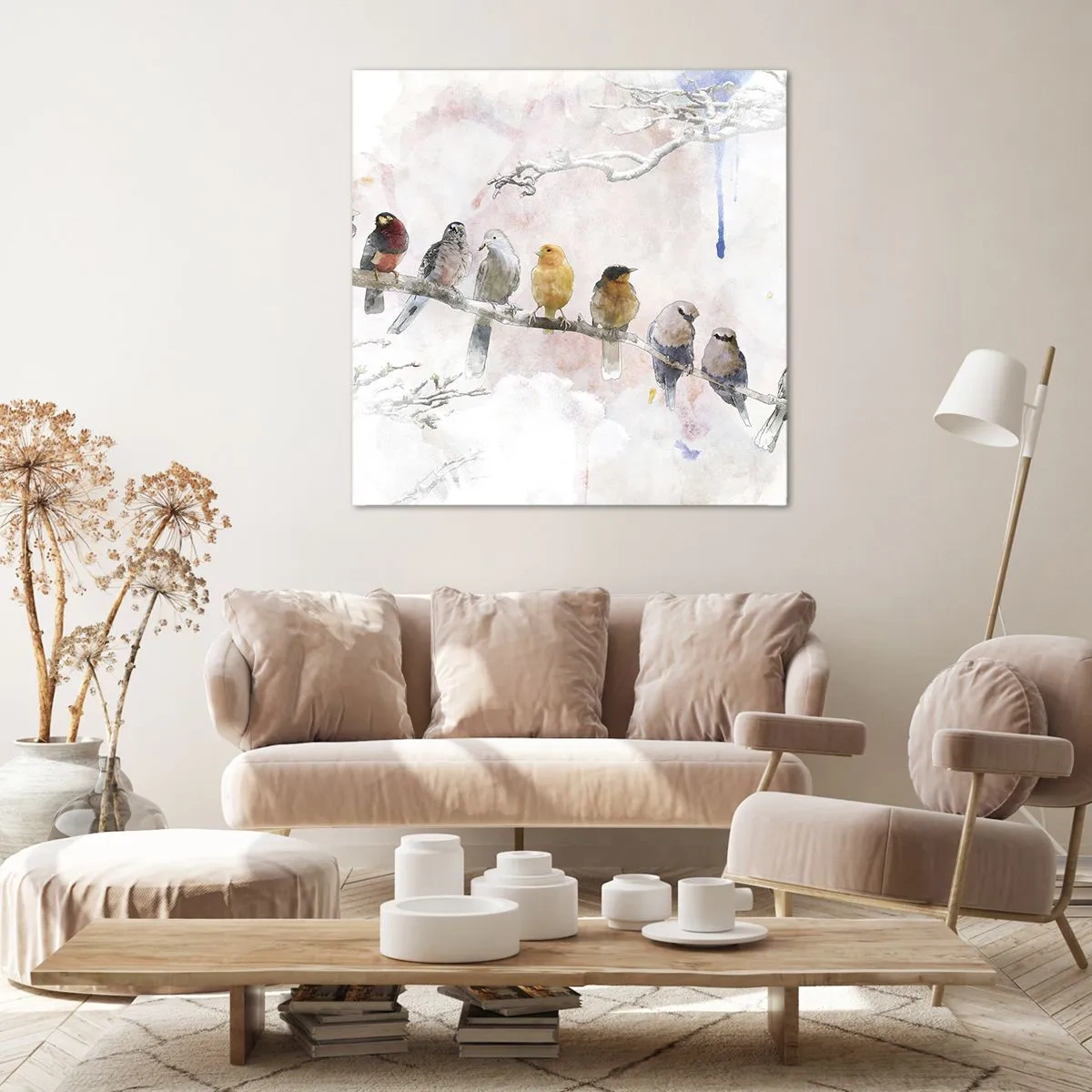 Bild auf Leinwand - Leinwandbild - Geflügeltes Treffen - 70x70 cm