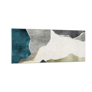 Glasbild - Bild auf glas - Mosaikkomposition mit Goldfaden - 100x40 cm