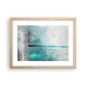Poster in einem Rahmen aus heller Eiche - Horizontal in Blau - 40x30 cm
