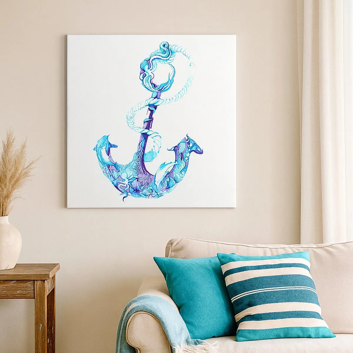 Bild auf Leinwand - Leinwandbild - Der Vertraute der Geheimnisse des Meeres - 30x30 cm