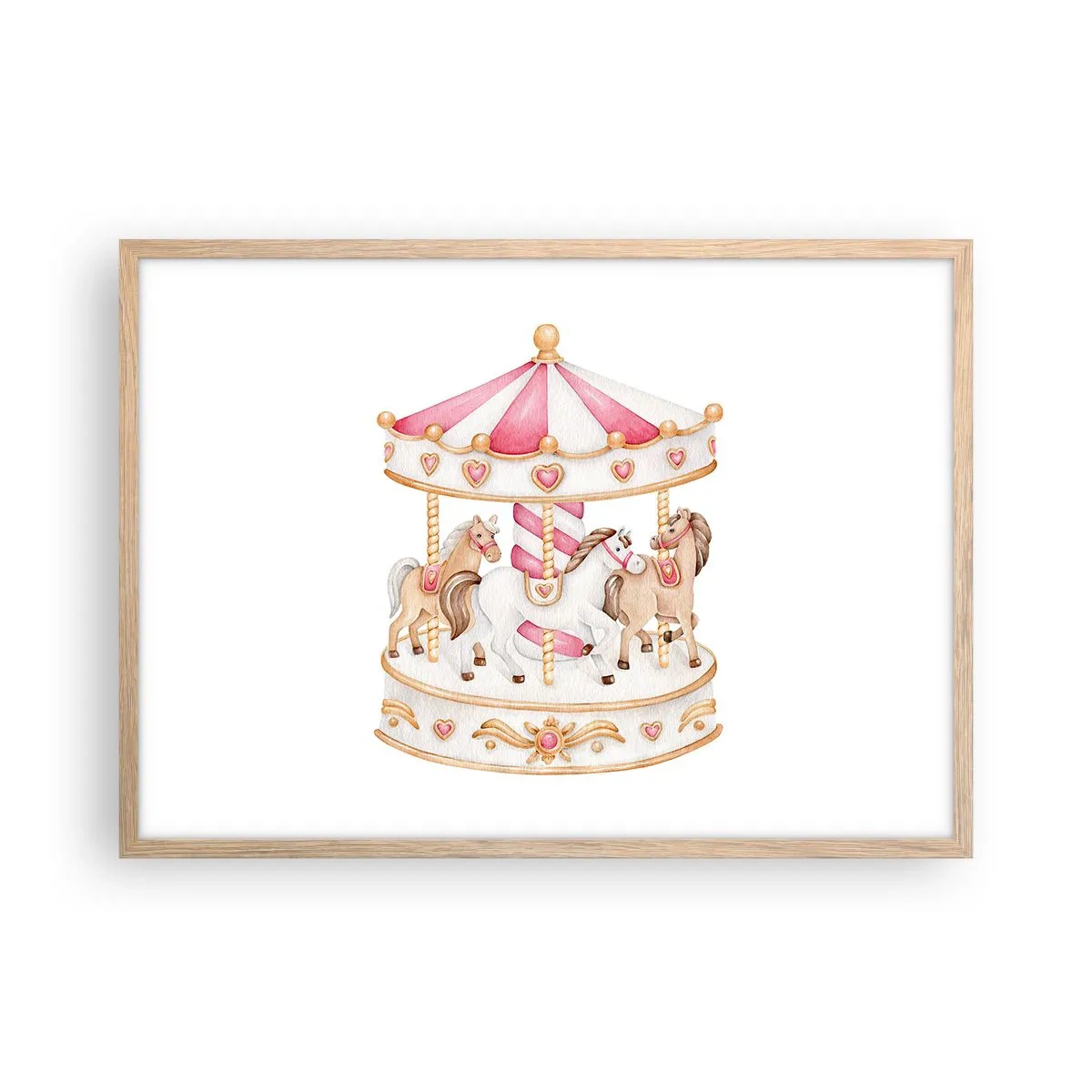 Poster in einem Rahmen aus heller Eiche - Süße Welt der Kindheit - 70x50 cm