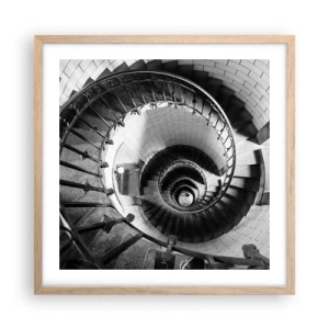 Poster in einem Rahmen aus heller Eiche - Höher und höher - 50x50 cm