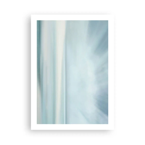 Poster - Subtile Abstraktion in Blau- und Weißtönen - 50x70cm - Frieden bis zum Horizont - Moderne Wanddekoration für Wohnzimmer und Schlafzimmer ARTTOR