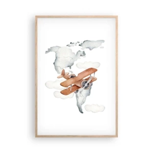 Poster in einem Rahmen aus heller Eiche - Im Pioniergeist - 61x91 cm