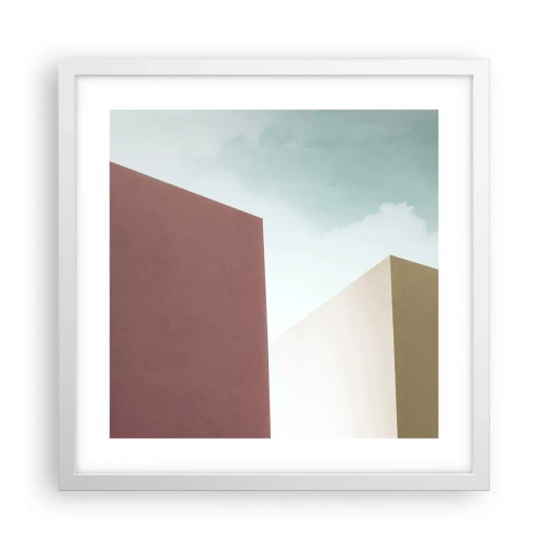 Poster in einem weißen Rahmen - Geometrie des sonnigen Sommers - 40x40 cm