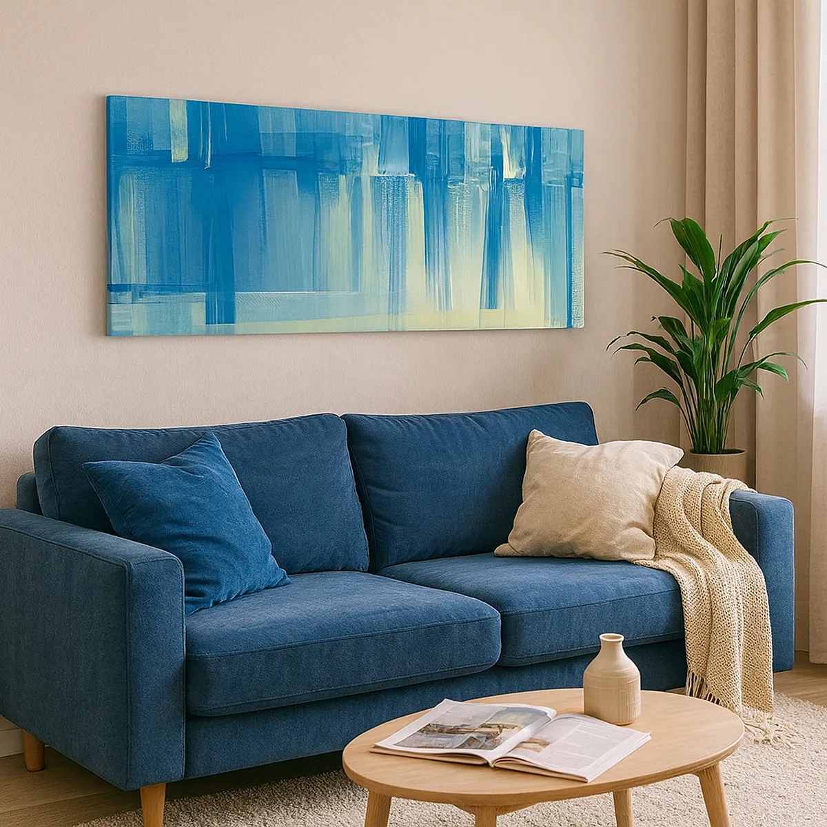 Bild auf Leinwand - Leinwandbild - Komposition in Türkis - 30x30 cm