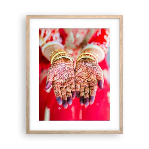 Poster in einem Rahmen aus heller Eiche - Bereit, das Glück zu fangen? - 40x50 cm