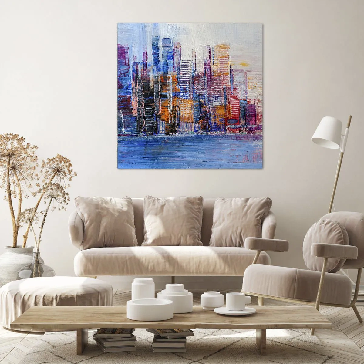 Bild auf Leinwand - Leinwandbild - Fröhliche Metropole - 40x40 cm