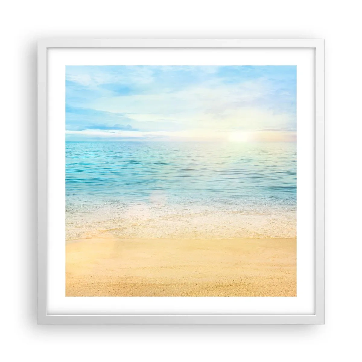 Poster in einem weißen Rahmen - Großes Blau - 50x50 cm