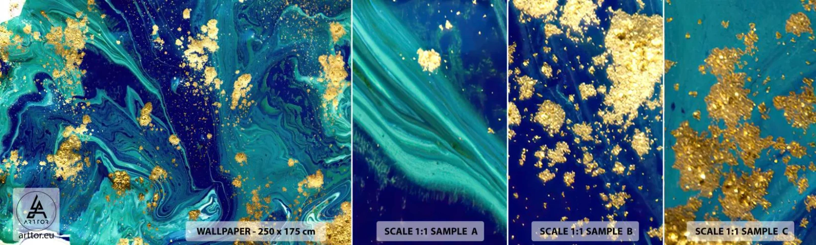Fototapeten Muster Selbstklebend Deluxe Sticker - Die Blütenblätter der Sonne - Abstraktion, Stück, Grafik - 100x30 cm