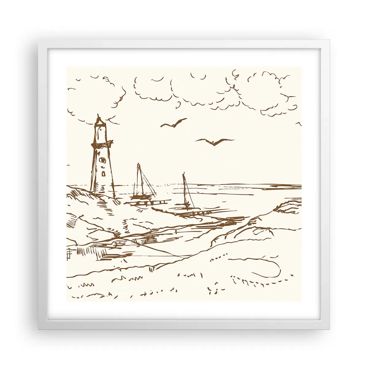 Poster in einem weißen Rahmen - Ein Überblick über die Erinnerungen an den Sommer - 50x50 cm