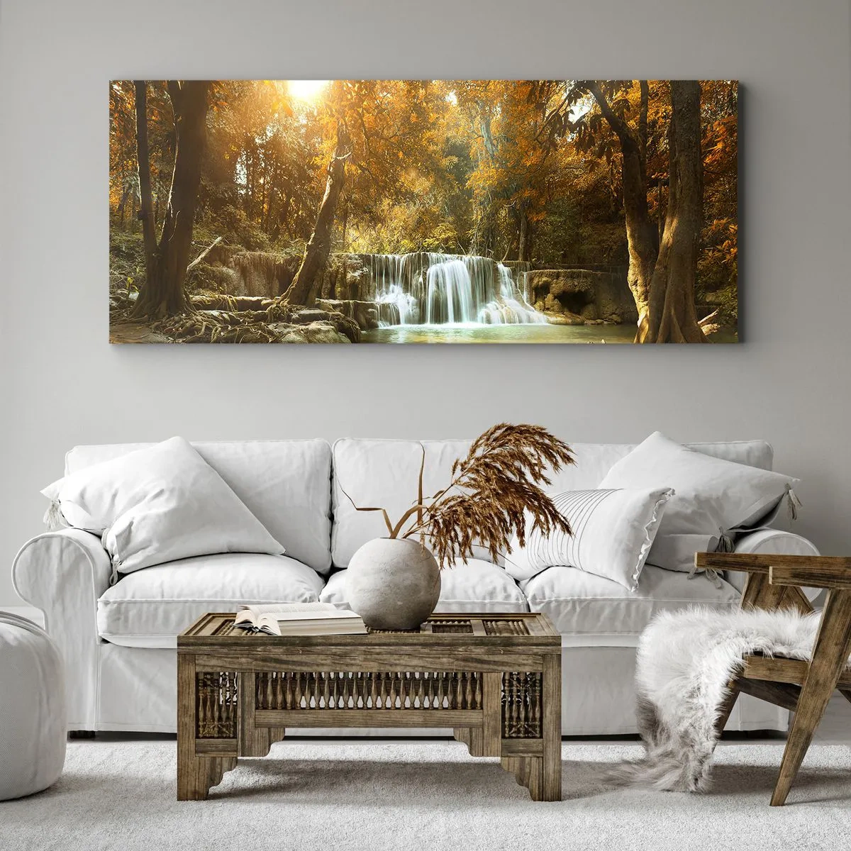Bild auf Leinwand - Leinwandbild - Parkkaskade - 90x30 cm