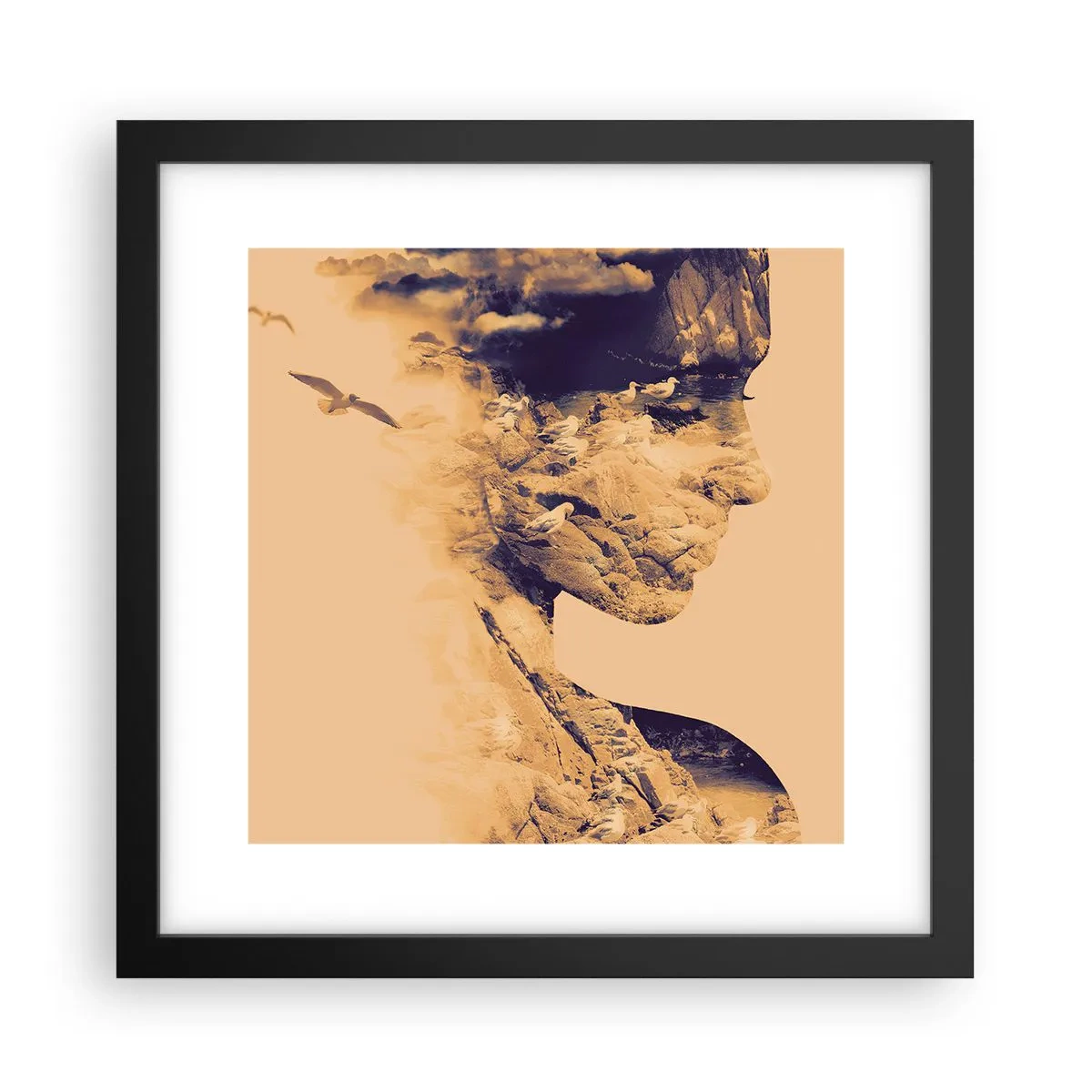 Poster in einem schwarzem Rahmen - Von Natur aus schön - 30x30 cm
