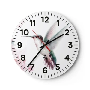 Wanduhr - Glasuhr - Im Flattern gehalten - 30x30 cm