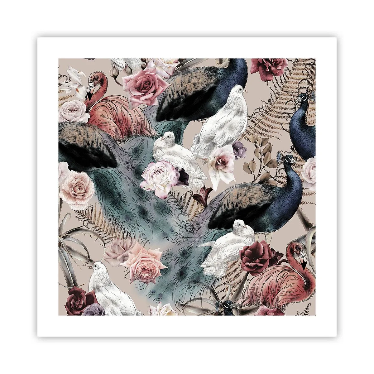 Poster - Im Schlossgarten - 50x50 cm