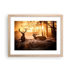 Poster in einem Rahmen aus heller Eiche - Der Traum eines Jägers - 40x30 cm