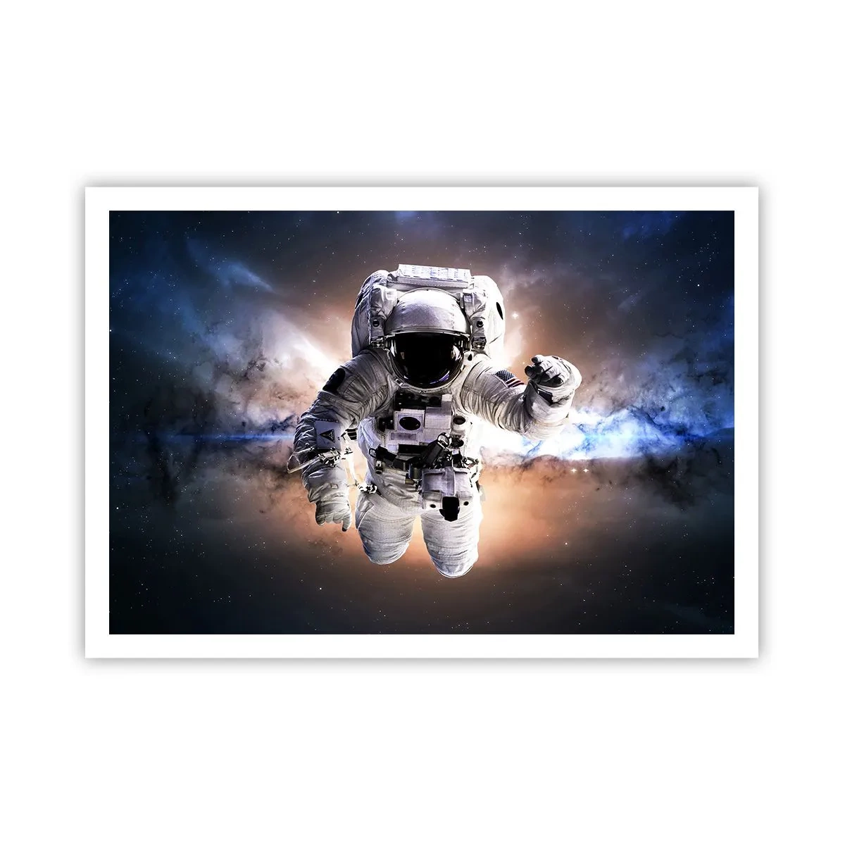 Poster - Astronaut im Weltraum - 100x70cm - Grüße aus dem Weltall - Moderne Wanddekoration für Wohnzimmer und Schlafzimmer ARTTOR