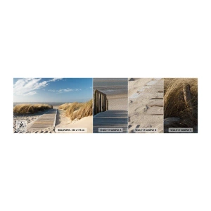Fototapeten Muster Premium Sand - Hinter der Düne, im Rauschen des Grases - Landschaft, Meer, Strand - 100x30 cm
