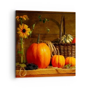 Bild auf Leinwand - Leinwandbild - Eine rustikale Komposition - Geschenke des Herbstes - 70x70 cm