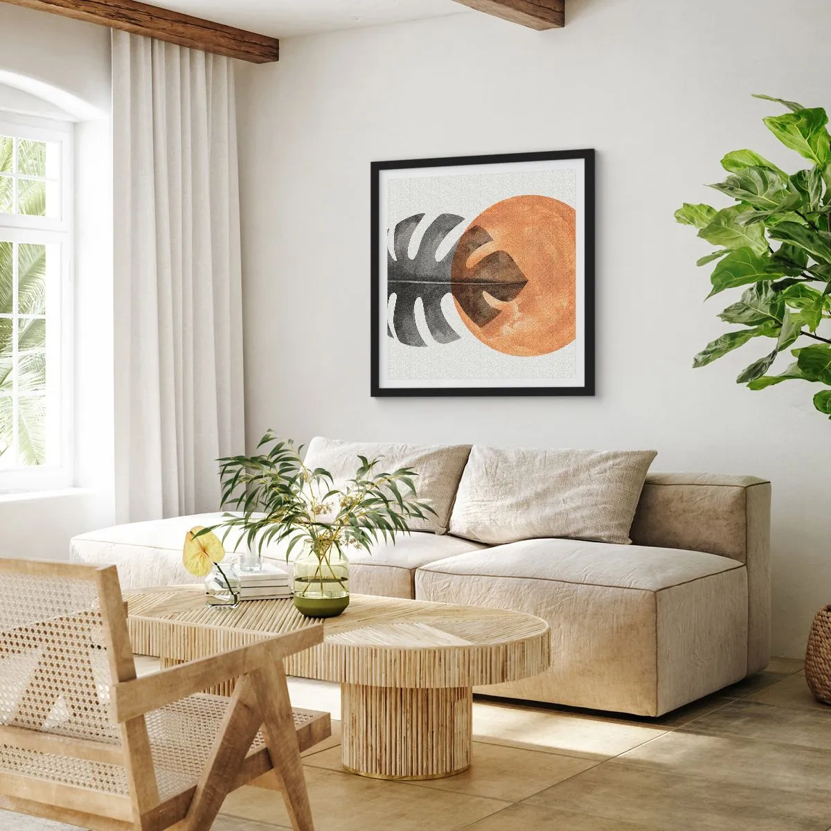 Poster in einem schwarzem Rahmen - Immer die Sonne - 60x60 cm