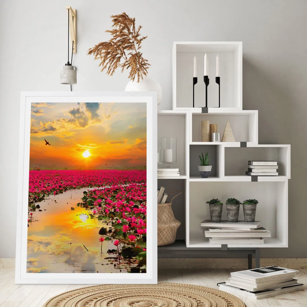 Poster in einem weißen Rahmen - Das geheime Leben des Sees - 40x50 cm