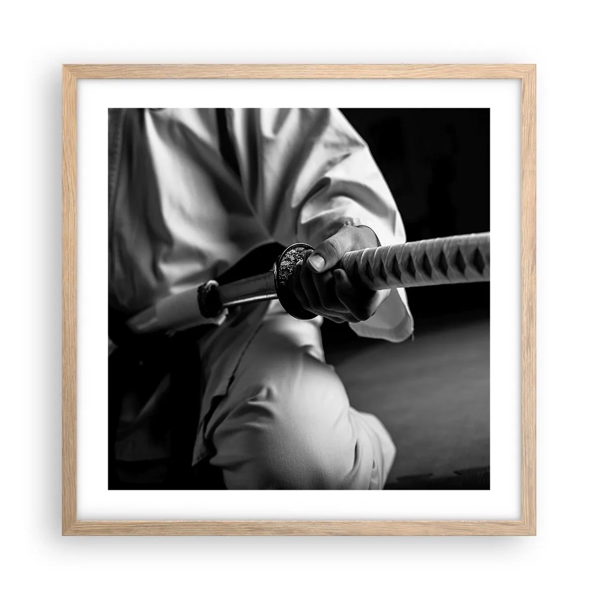 Poster in einem Rahmen aus heller Eiche - Kriegerseele - 50x50 cm