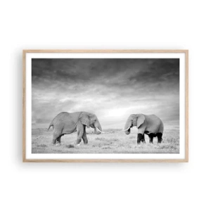 Poster in einem Rahmen aus heller Eiche - Grau ist schön - 91x61 cm