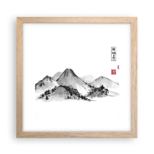 Poster in einem Rahmen aus heller Eiche - Unendliche Fernen - 30x30 cm