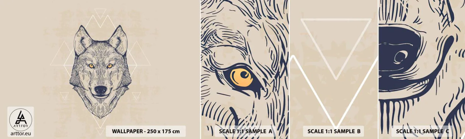 Fototapeten Muster Selbstklebend Deluxe Sticker - Ein Alpha mit durchdringendem Blick - Tiere, Hund, Huskys - 100x30 cm