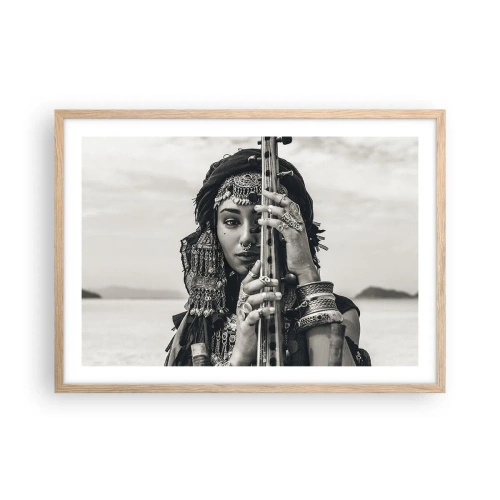 Poster in einem Rahmen aus heller Eiche - Die Musik des Orients selbst - 70x50 cm