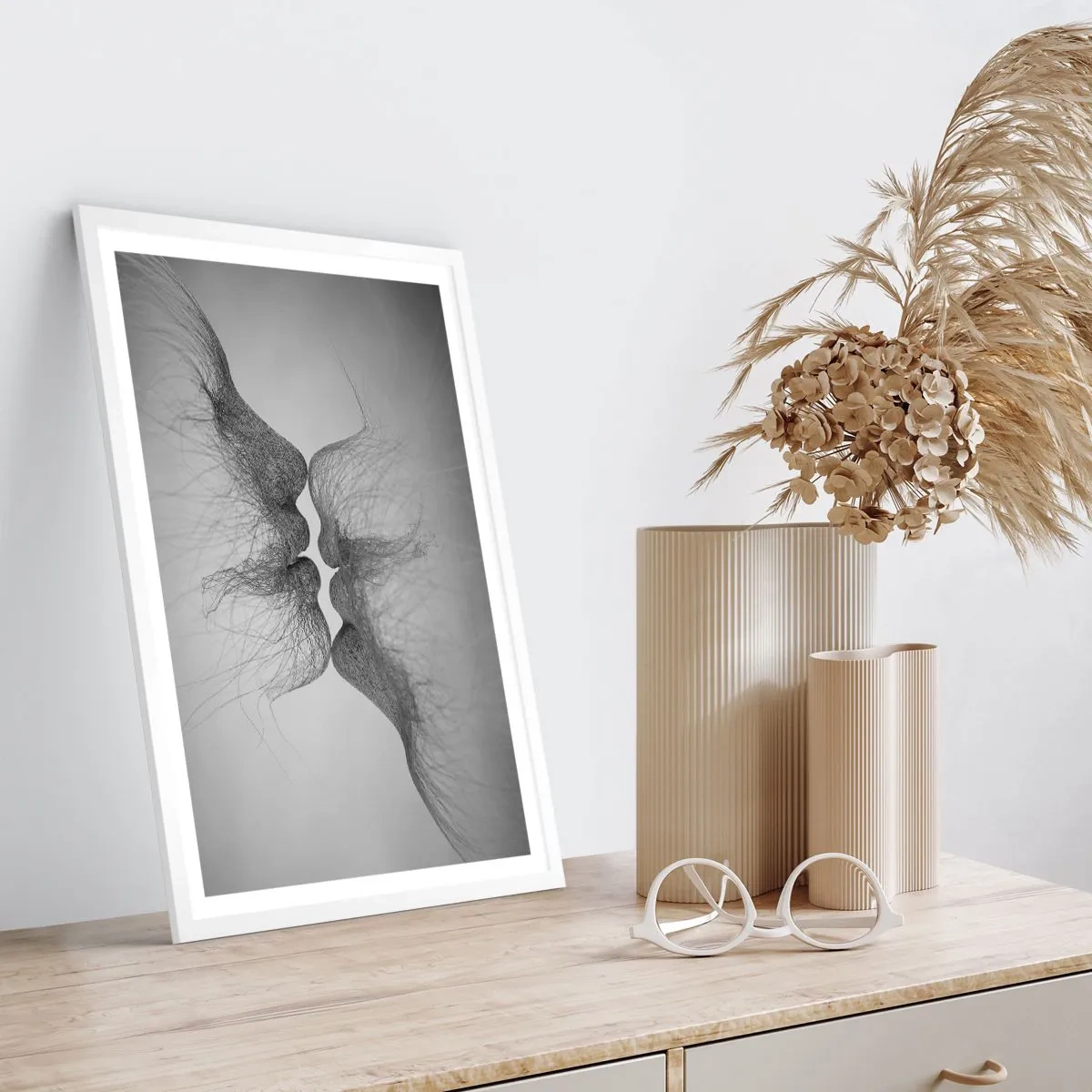 Poster in einem weißen Rahmen - Kuss des Windes - 50x70 cm