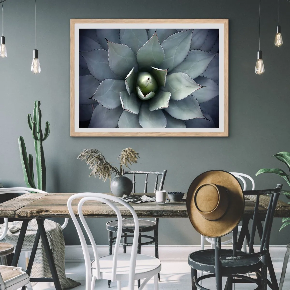 Poster in einem Rahmen aus heller Eiche - Es lockt an und warnt - 50x40 cm