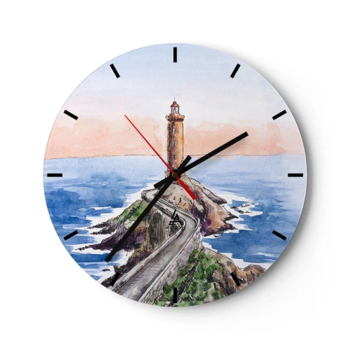 Wanduhr - Glasuhr - Dem Meer zugewandt - 40x40 cm