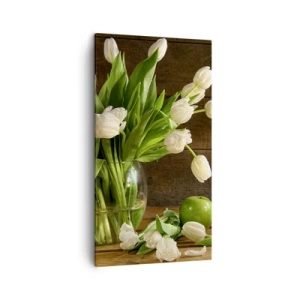 Bild auf Leinwand - Leinwandbild - Saftig und frisch in Grün und Weiß - 45x80 cm