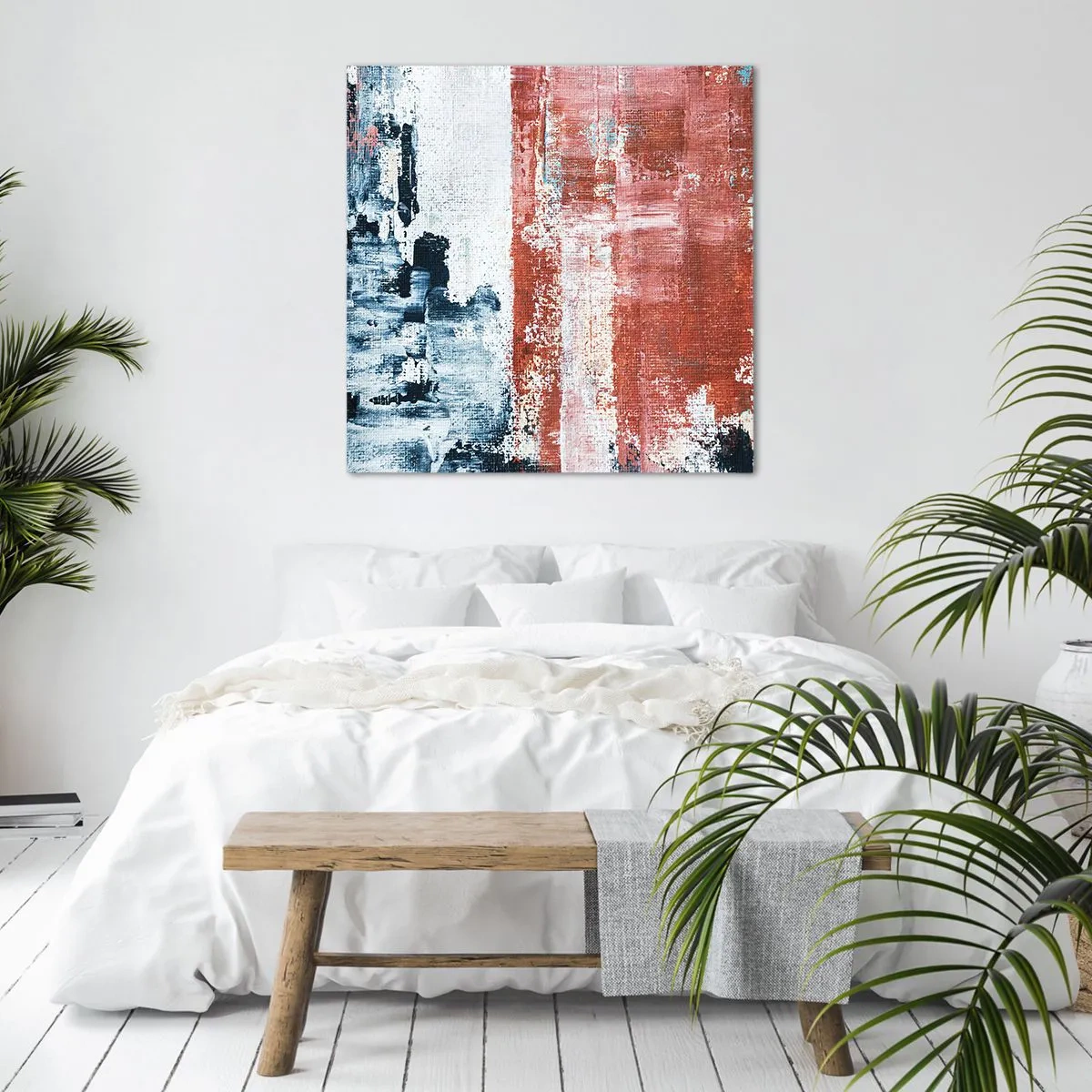 Bild auf Leinwand - Leinwandbild - Fünfzig-Fünfzig abstrakt - 40x40 cm