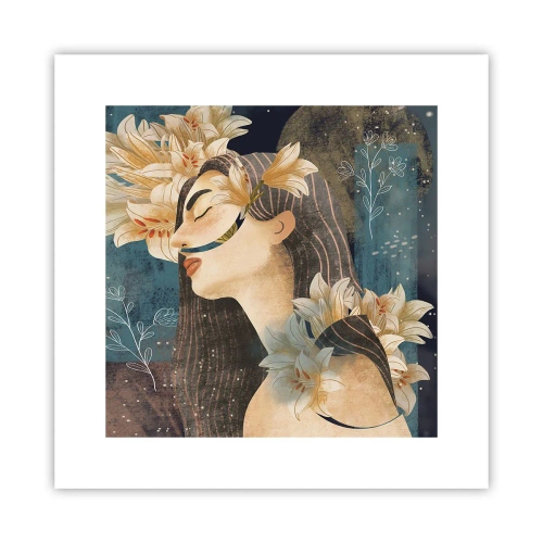 Poster - Ein Märchen über eine Prinzessin mit Lilien - 30x30 cm