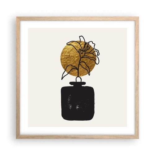 Poster in einem Rahmen aus heller Eiche - Schönheit ist Gold wert - 50x50 cm