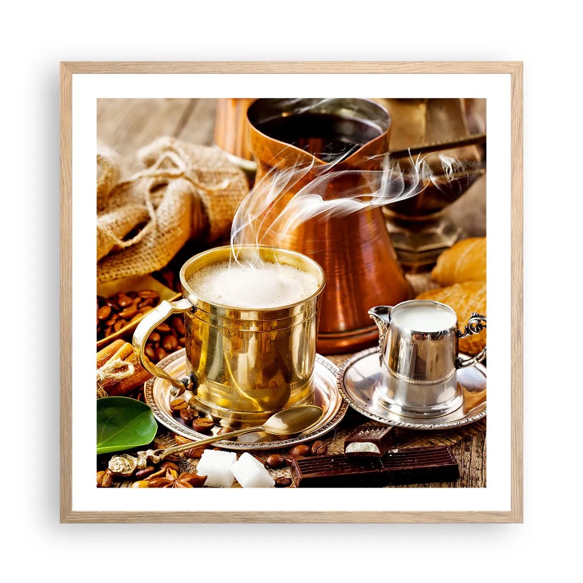 Poster in einem Rahmen aus heller Eiche - Schönen Tag noch! - 60x60 cm