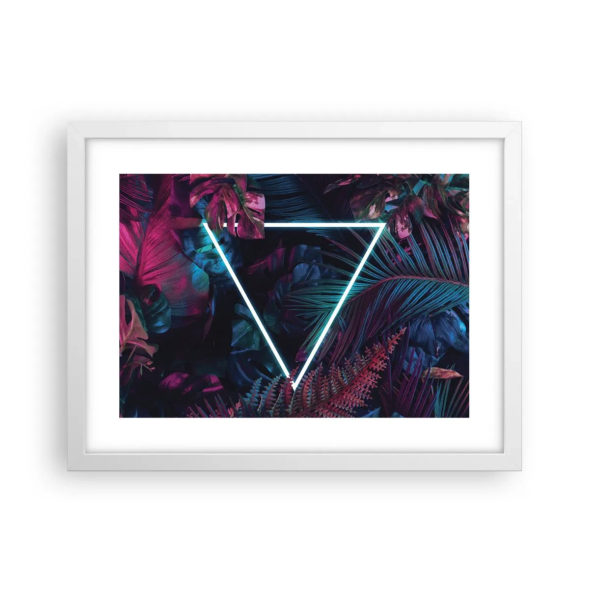 Poster in einem weißen Rahmen - Garten im Disco-Stil - 40x30 cm