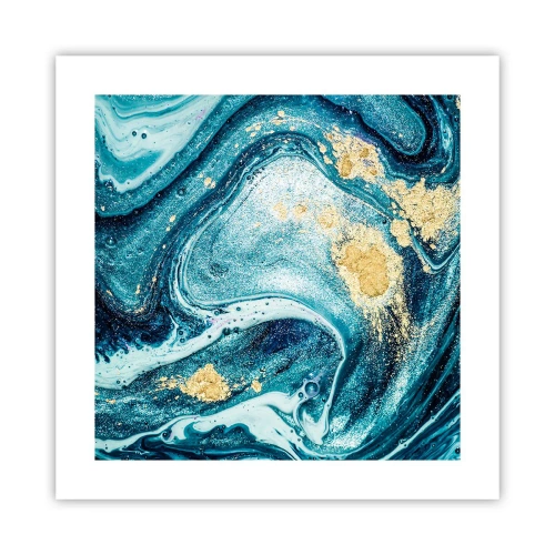 Poster - Blauer Wirbel - 40x40 cm