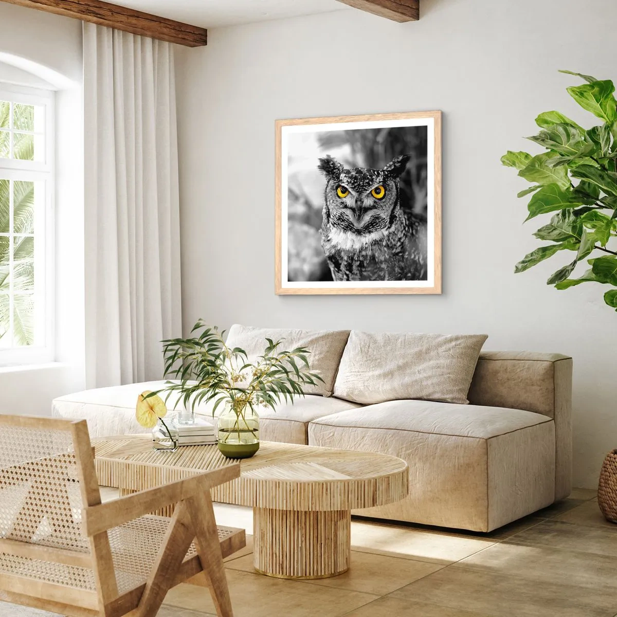 Poster in einem Rahmen aus heller Eiche - Nichts wird sich verstecken - 50x50 cm