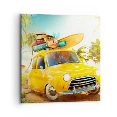 Bild auf Leinwand - Leinwandbild - Eine Reise für mehr als ein Lächeln - 70x70 cm