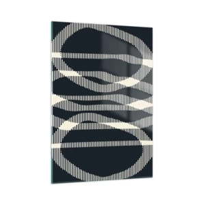 Glasbild - Bild auf glas - Geometrische Linien in Schwarz- und Beigetönen - 50x70cm - Ein Versuch, die Dunkelheit zu durchbrechen - Moderne Wanddekoration für Wohnzimmer und Schlafzimmer ARTTOR