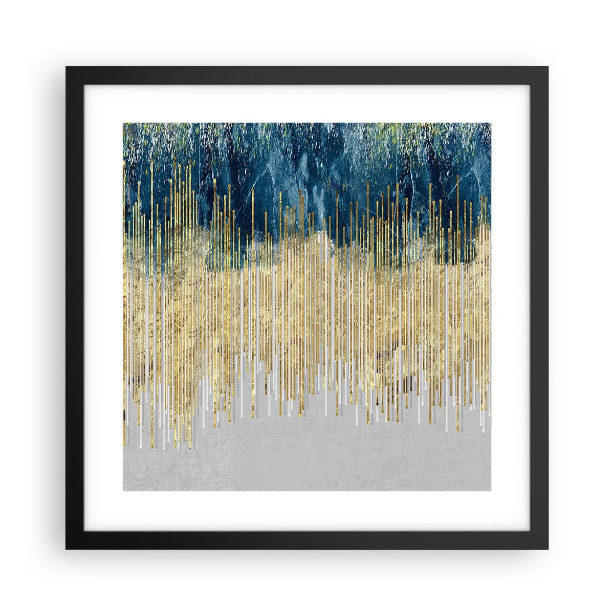 Poster in einem schwarzem Rahmen - Vergoldete Grenze - 40x40 cm