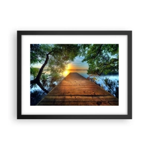 Poster in einem schwarzem Rahmen - Nimm dir Zeit, setz dich hin - 40x30 cm