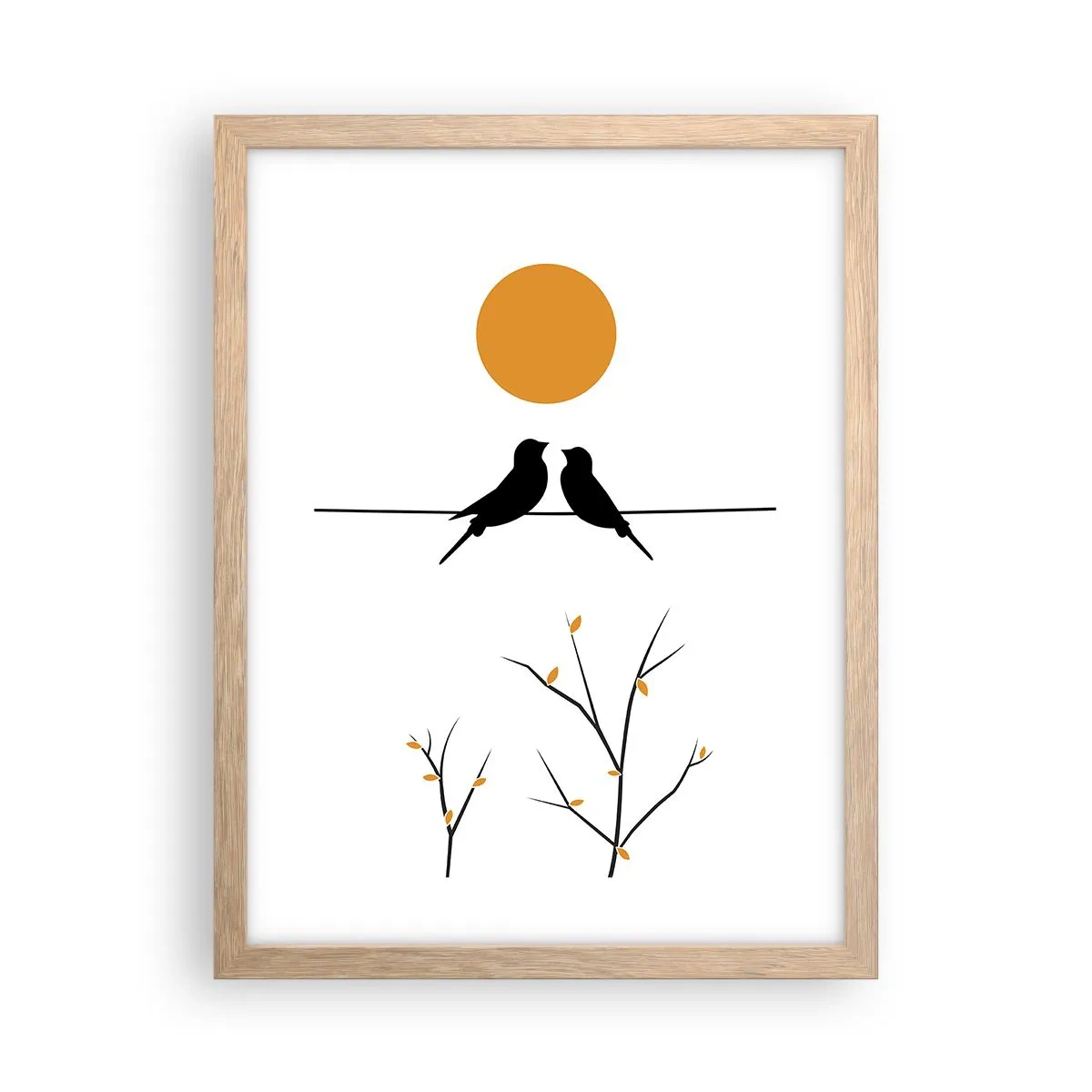 Poster in einem Rahmen aus heller Eiche - Abend der Nachtigallen - 30x40 cm