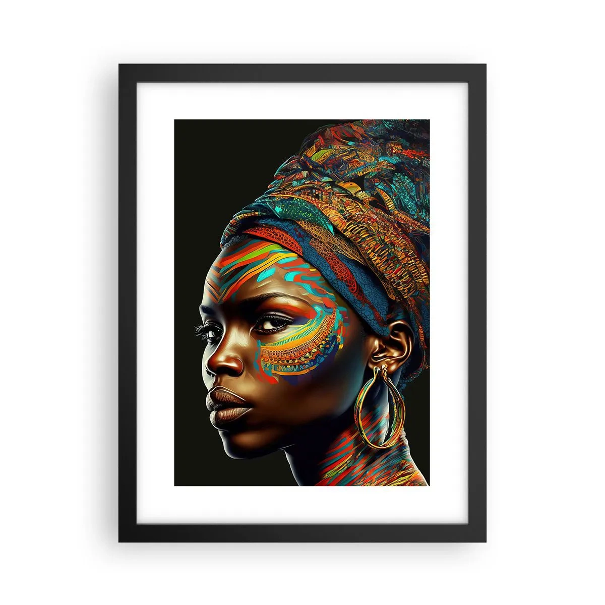 Poster in einem schwarzem Rahmen - Afrikanische Königin - 30x40 cm