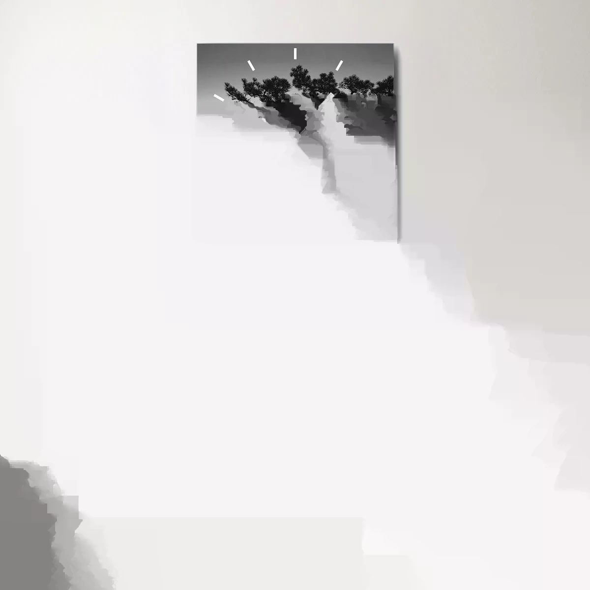 Wanduhr - Glasuhr - Stille bis zum Horizont - 40x40 cm